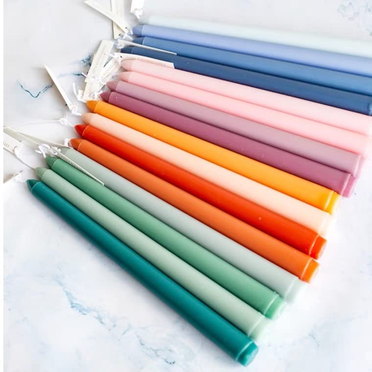 Handmade Spiral Taper Candles – 10" Unscented, Dripless (Set of 4)