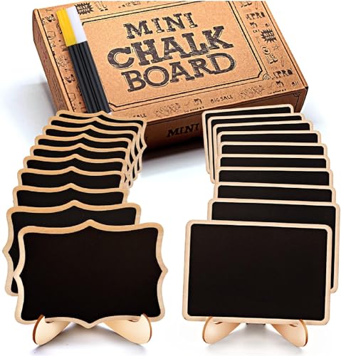 Mini Chalkboard Signs with Stands – 20-Piece Set