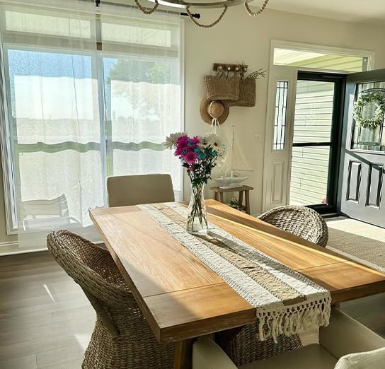 Boho Macrame Table Runner - Rustic Farmhouse Decor for Dining, Events & Holidays