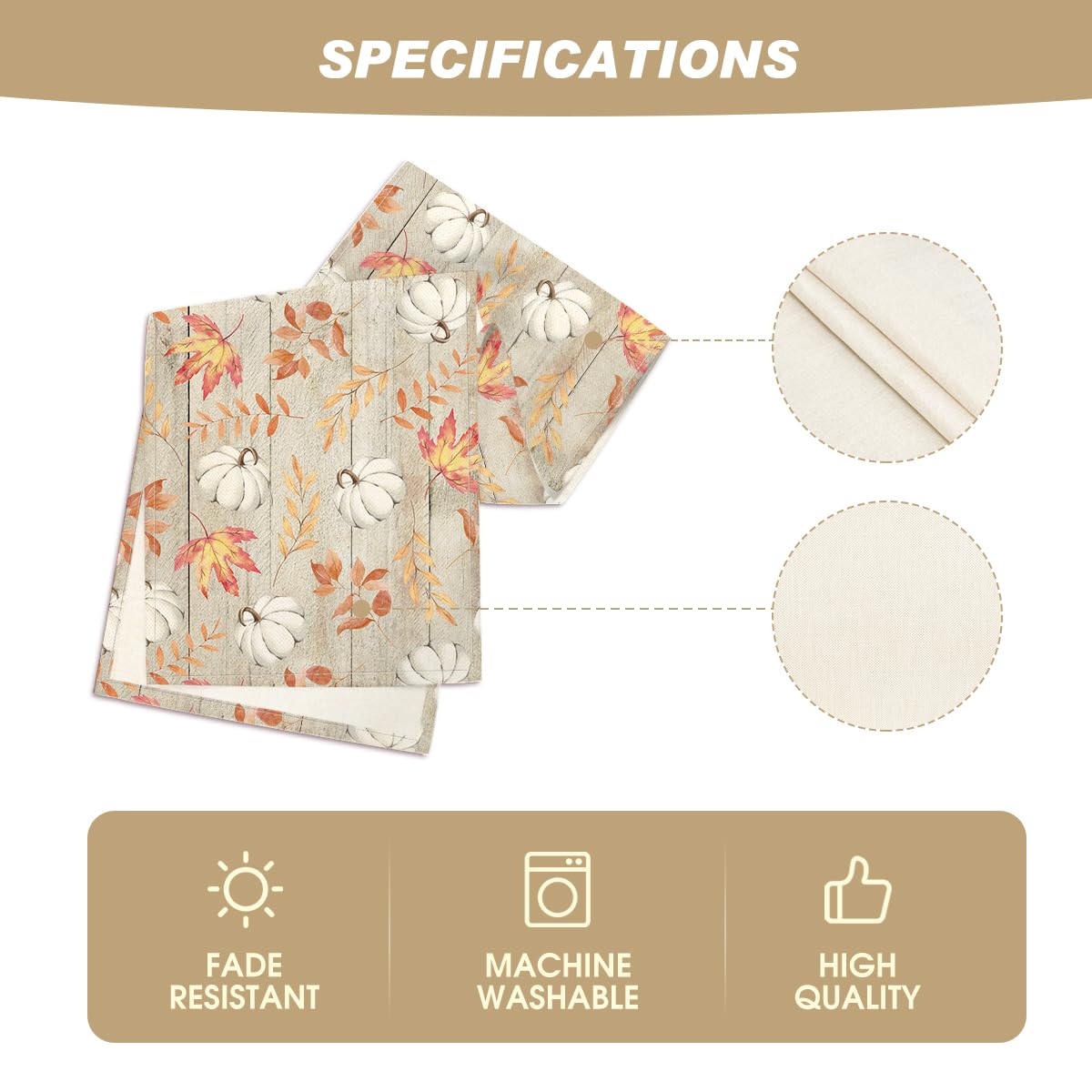 Pumpkins Fall Maple Leaves Fall Table Runner