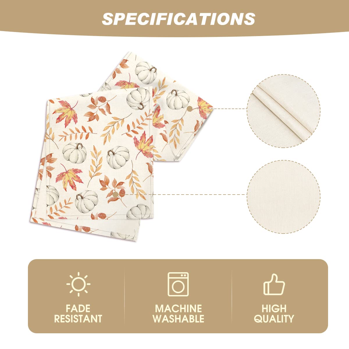 Pumpkins Fall Maple Leaves Fall Table Runner