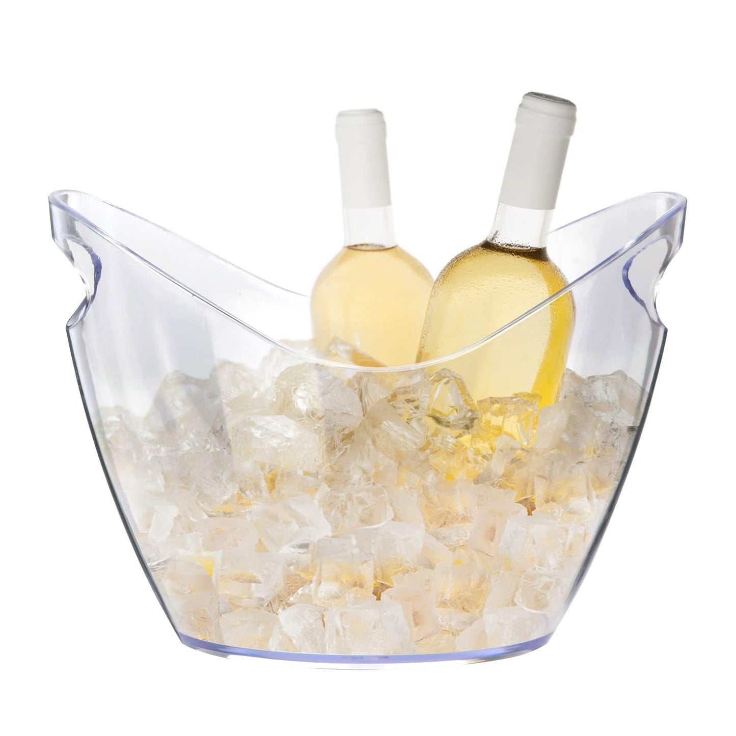 Clear Plastic Ice Bucket with Handles β 4L Drink Tub for Wine, Champagne & Beer β Lightweight, Leak-Proof & Easy to Clean