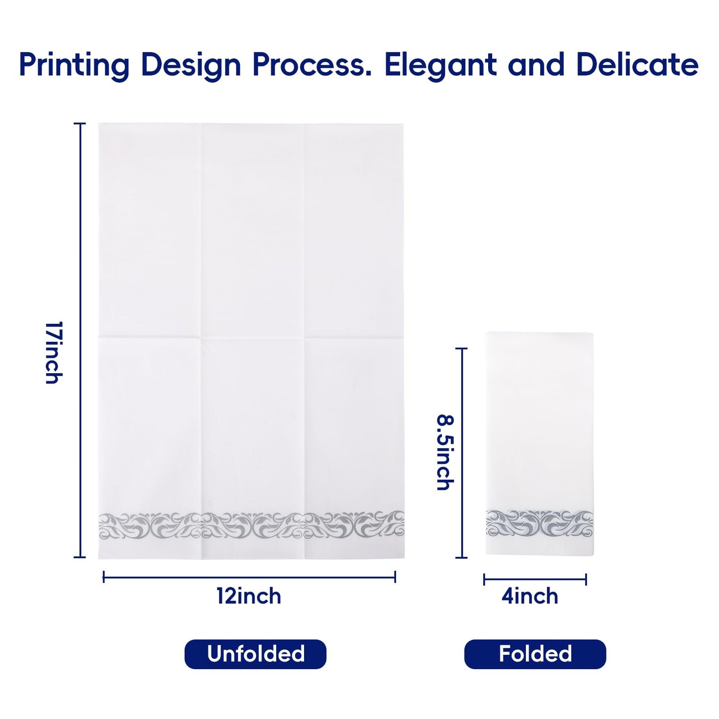 Luxury Disposable Hand Towels – Linen-Feel Paper Guest Napkins for Guest at Weddings, Dinner Parties & Events | Pack of 100