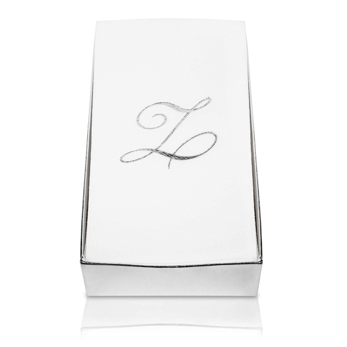 Monogrammed Disposable Napkins – Linen-Feel Paper Guest Hand | Gold or Silver Letter