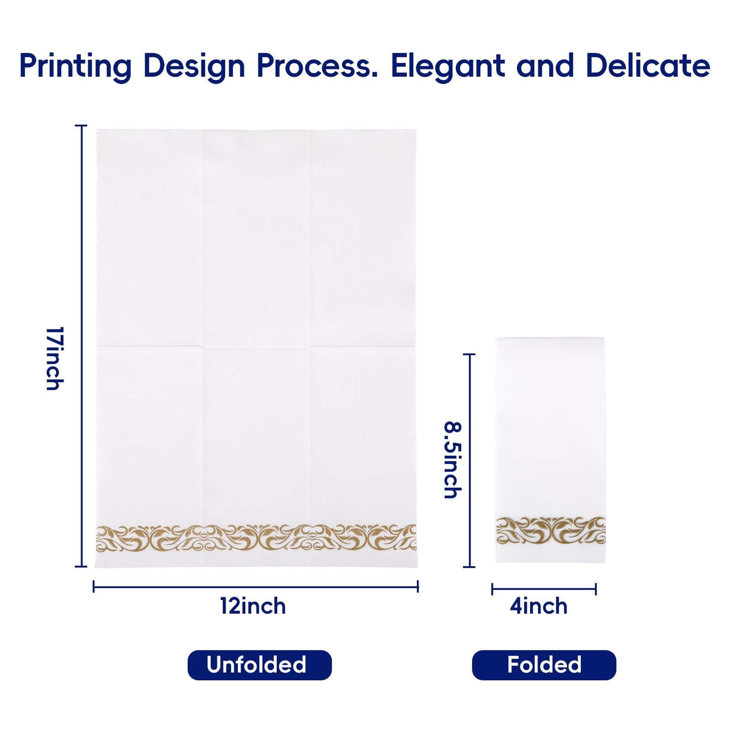 Luxury Disposable Hand Towels – Linen-Feel Paper Guest Napkins for Guest at Weddings, Dinner Parties & Events | Pack of 100