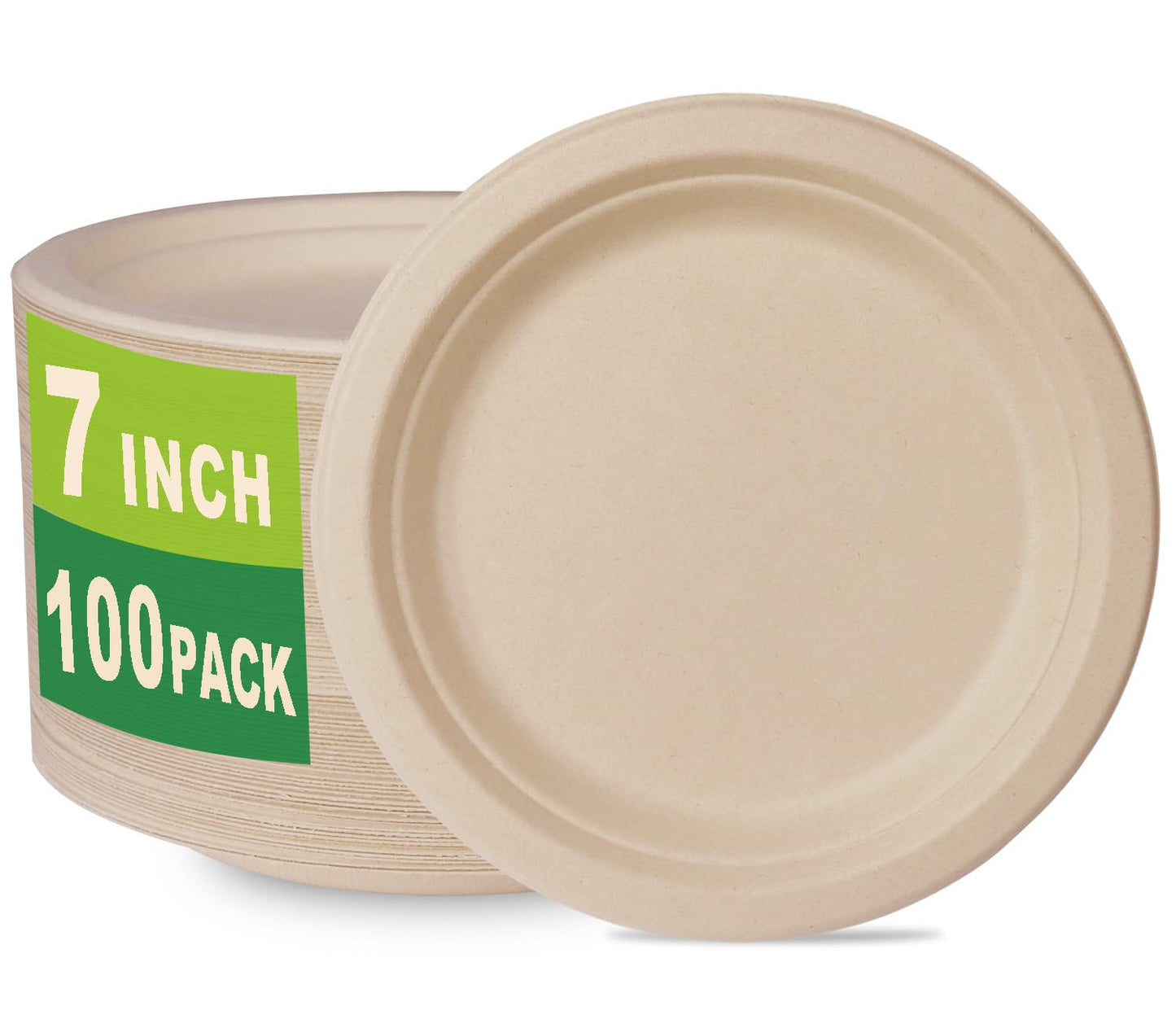 6-Inch Compostable Heavyweight Plates β 100% Biodegradable Bagasse & Bamboo Fiber (Pack of 50)