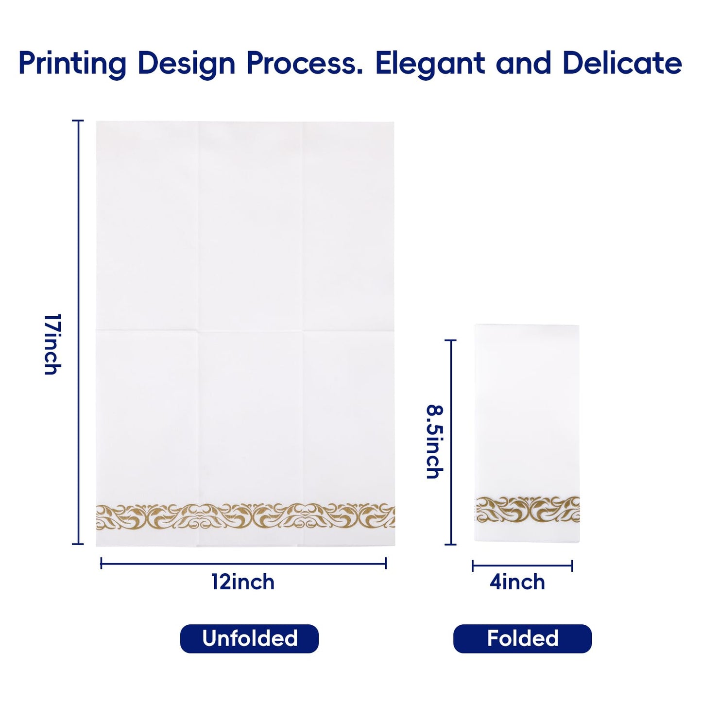 Luxury Disposable Hand Towels – Linen-Feel Paper Guest Napkins for Guest at Weddings, Dinner Parties & Events | Pack of 100
