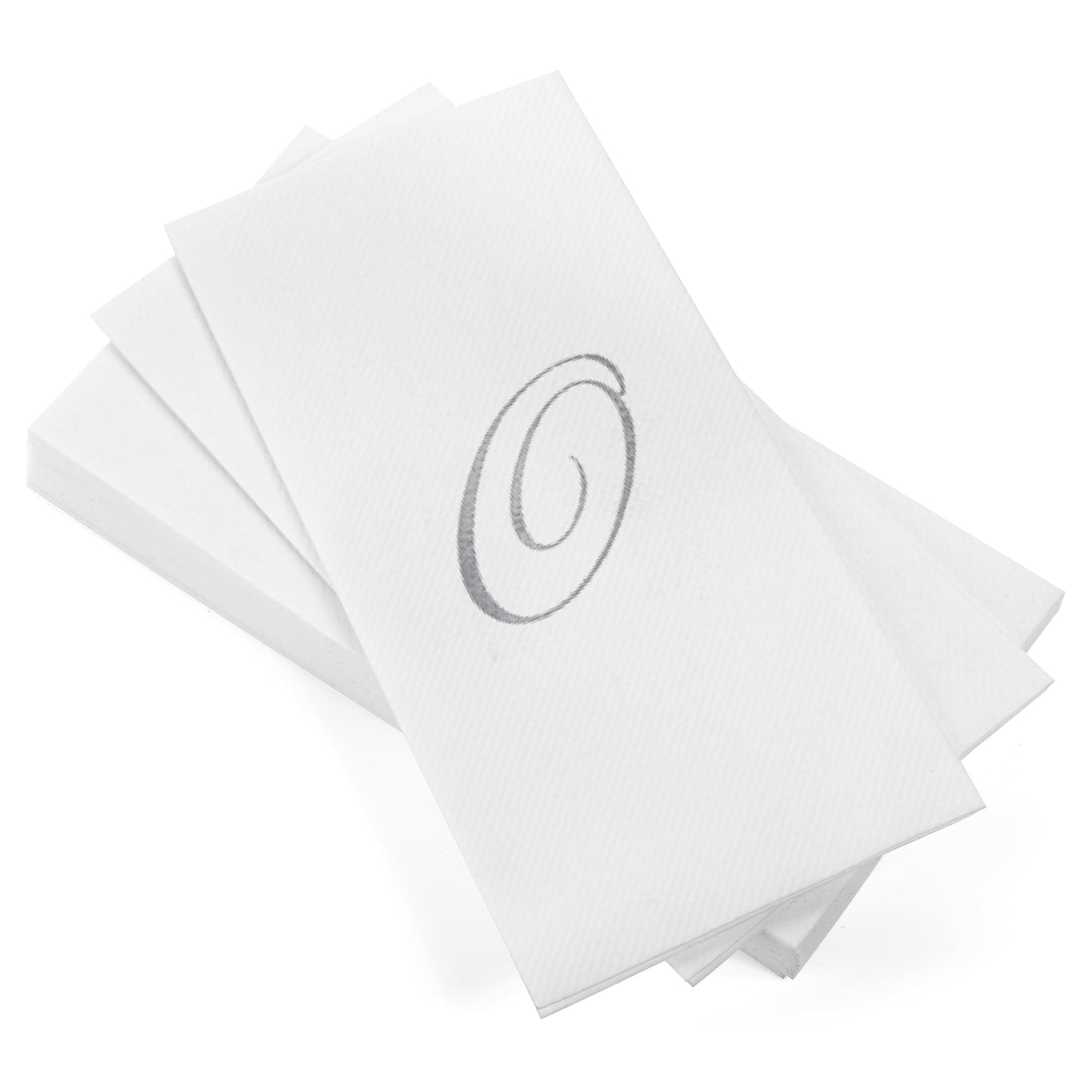 Monogrammed Disposable Napkins – Linen-Feel Paper Guest Hand | Gold or Silver Letter