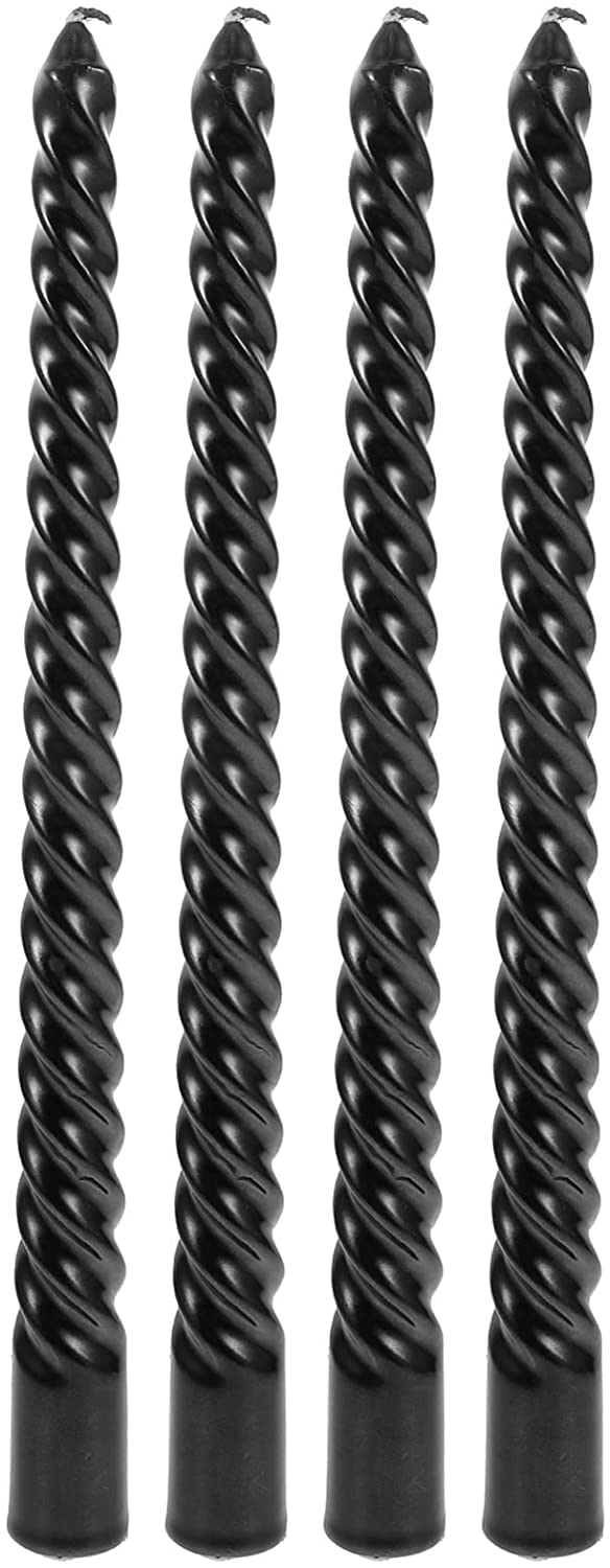 Handmade Spiral Taper Candles – 10" Unscented, Dripless (Set of 4)