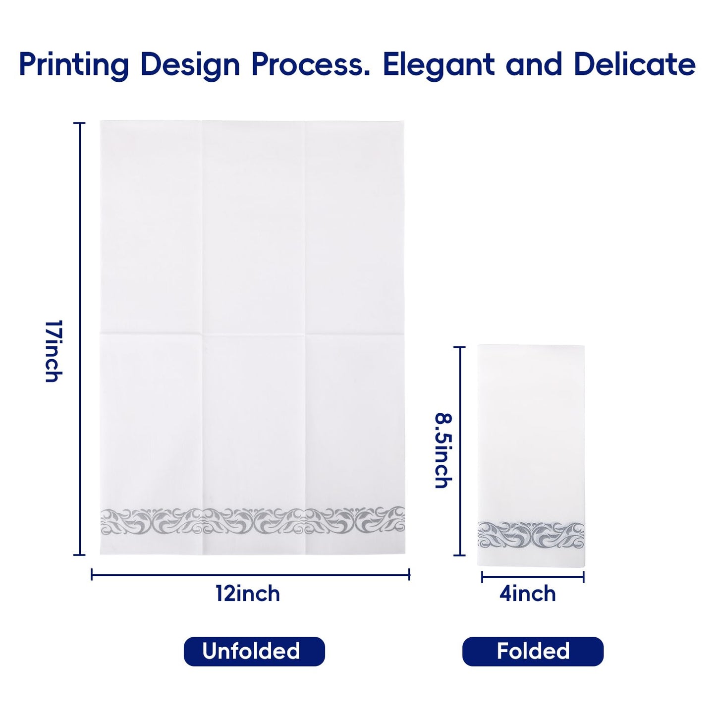 Luxury Disposable Hand Towels – Linen-Feel Paper Guest Napkins for Guest at Weddings, Dinner Parties & Events | Pack of 100
