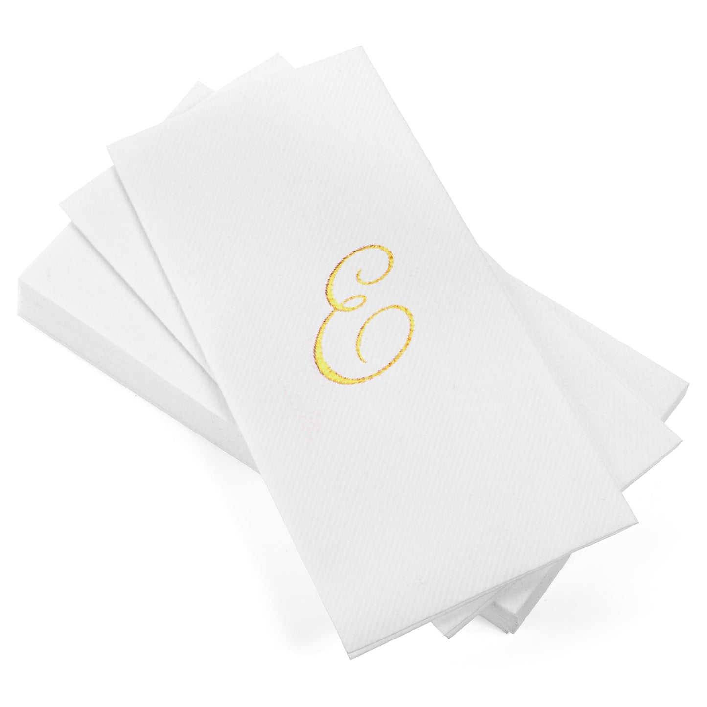 Monogrammed Disposable Napkins – Linen-Feel Paper Guest Hand | Gold or Silver Letter