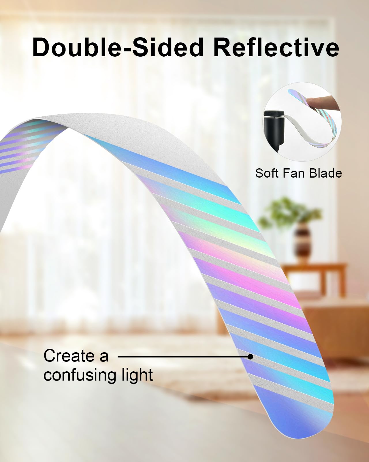 Table Food Fan – Insect Repellent with Reflective Blades, Flexible Neck, Silent Operation, USB-C Charging