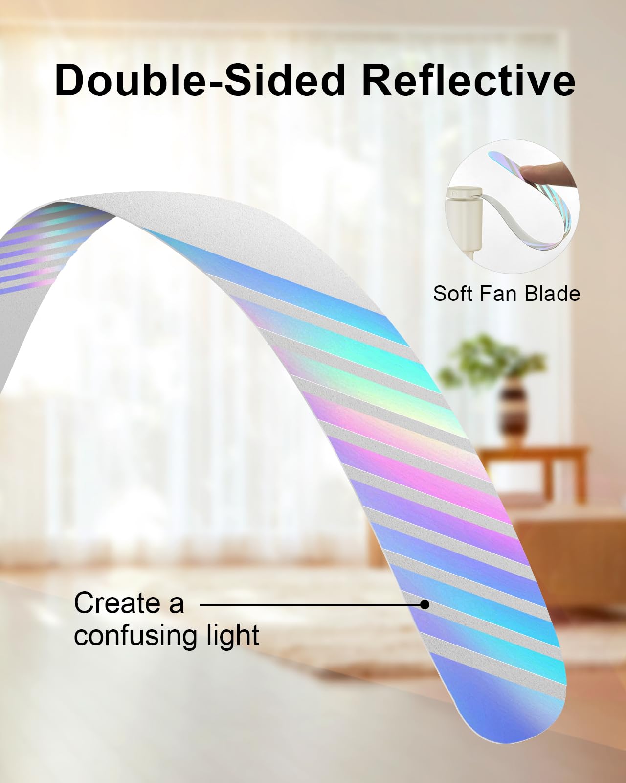 Table Food Fan – Insect Repellent with Reflective Blades, Flexible Neck, Silent Operation, USB-C Charging