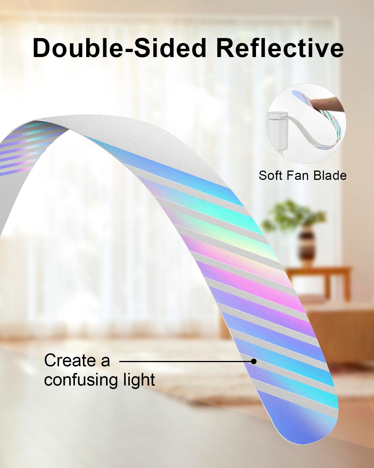 Table Food Fan – Insect Repellent with Reflective Blades, Flexible Neck, Silent Operation, USB-C Charging