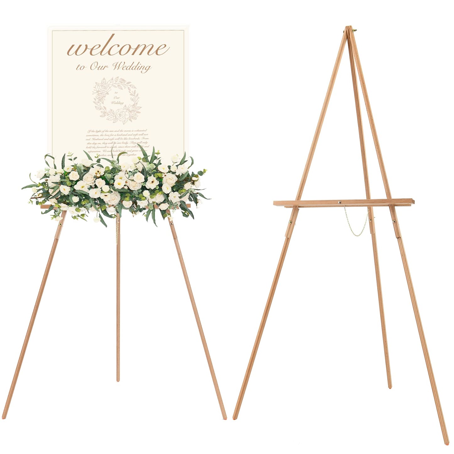 Beech Wood Display Easel – Lightweight Folding Tripod Stand for Canvas, Signs & Presentations | 64" Artist & Event Easel