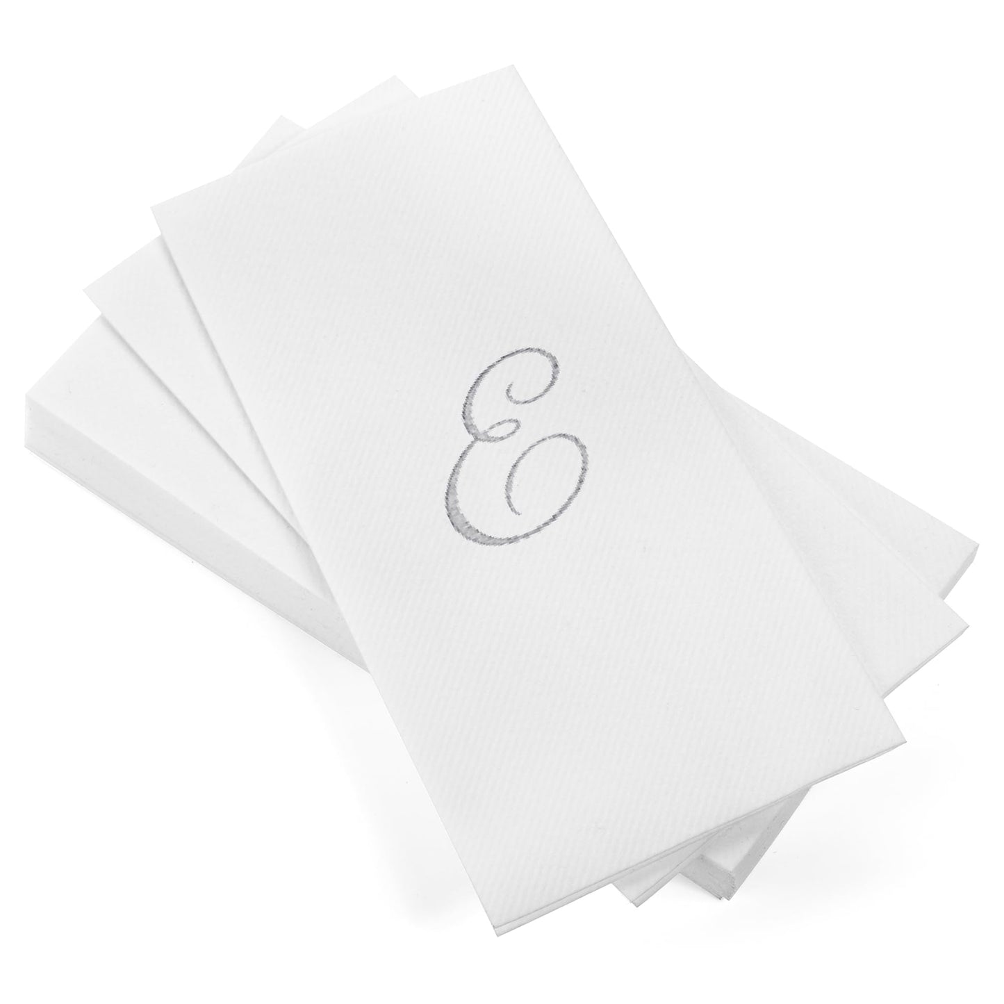 Monogrammed Disposable Napkins – Linen-Feel Paper Guest Hand | Gold or Silver Letter