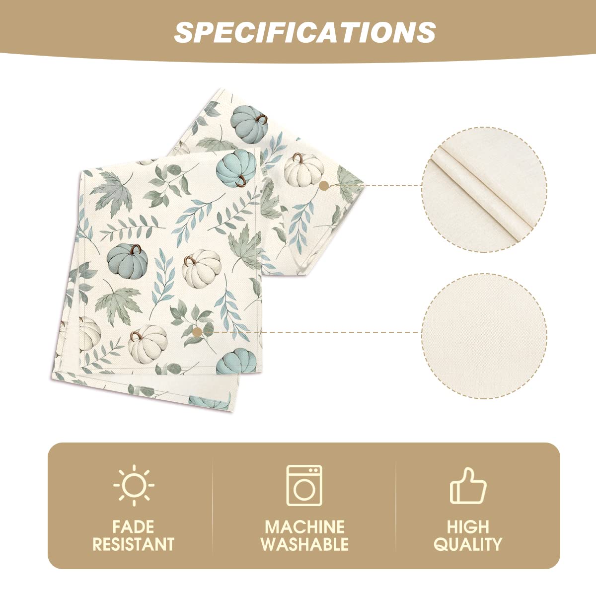 Pumpkins Fall Maple Leaves Fall Table Runner