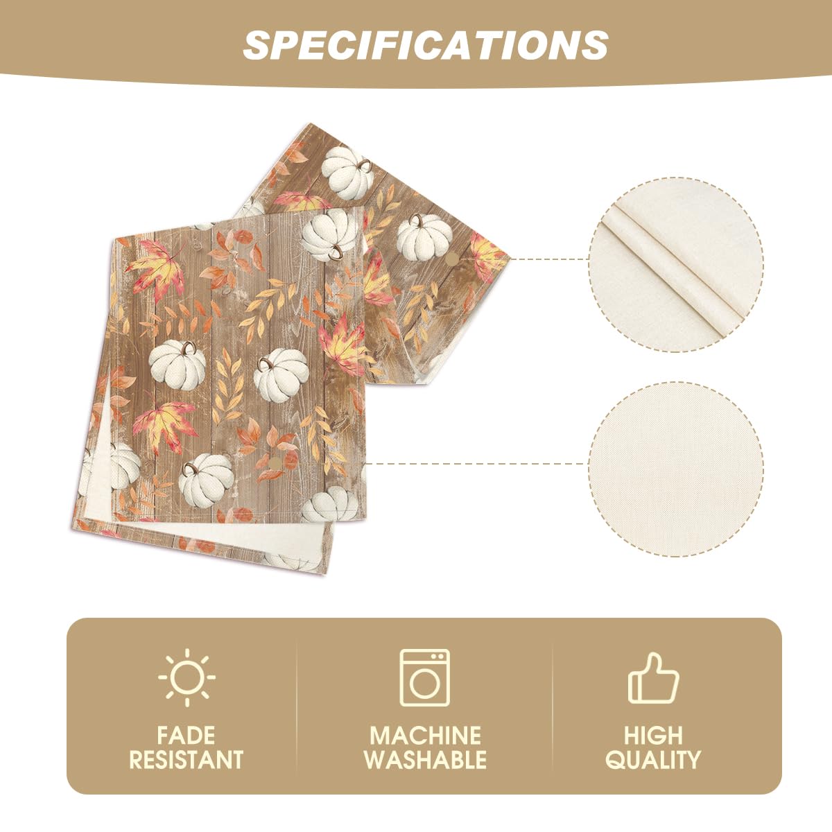 Pumpkins Fall Maple Leaves Fall Table Runner