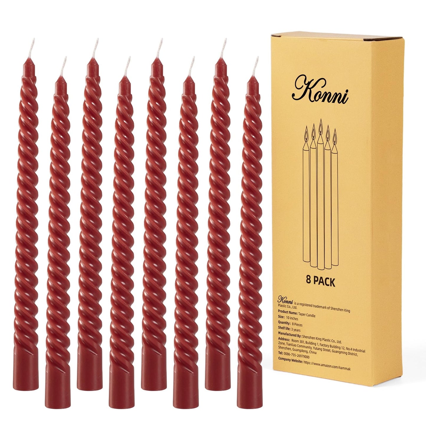 Black Spiral Taper Candles – Set of 8 Handmade Unscented Twist Candlesticks