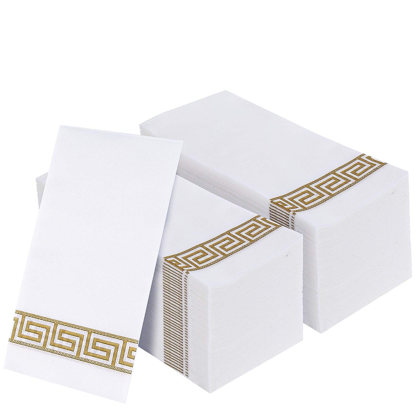 Decorative Disposable Guest Towels – Cloth-Like Paper Napkins with Patterns | Soft, Absorbent & Elegant for Bathroom, Dining & Events - 200 Pack