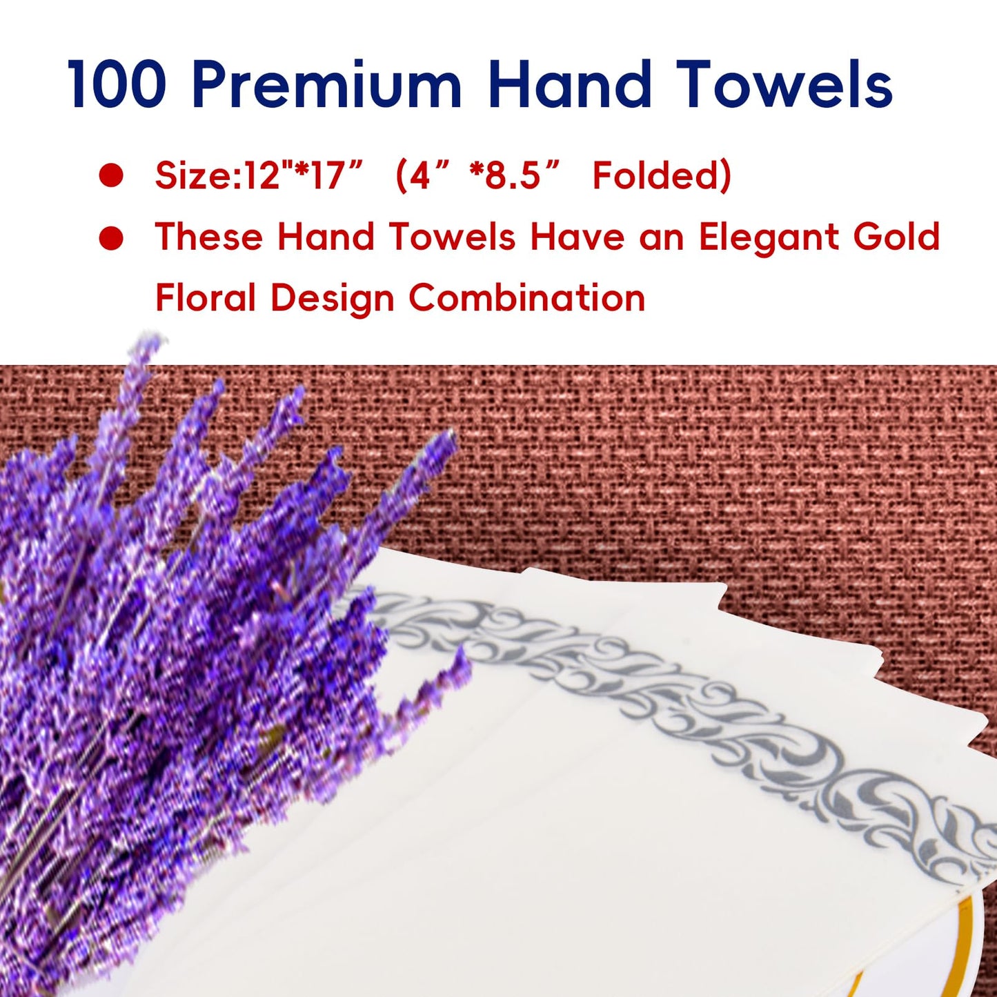Luxury Disposable Hand Towels – Linen-Feel Paper Guest Napkins for Guest at Weddings, Dinner Parties & Events | Pack of 100