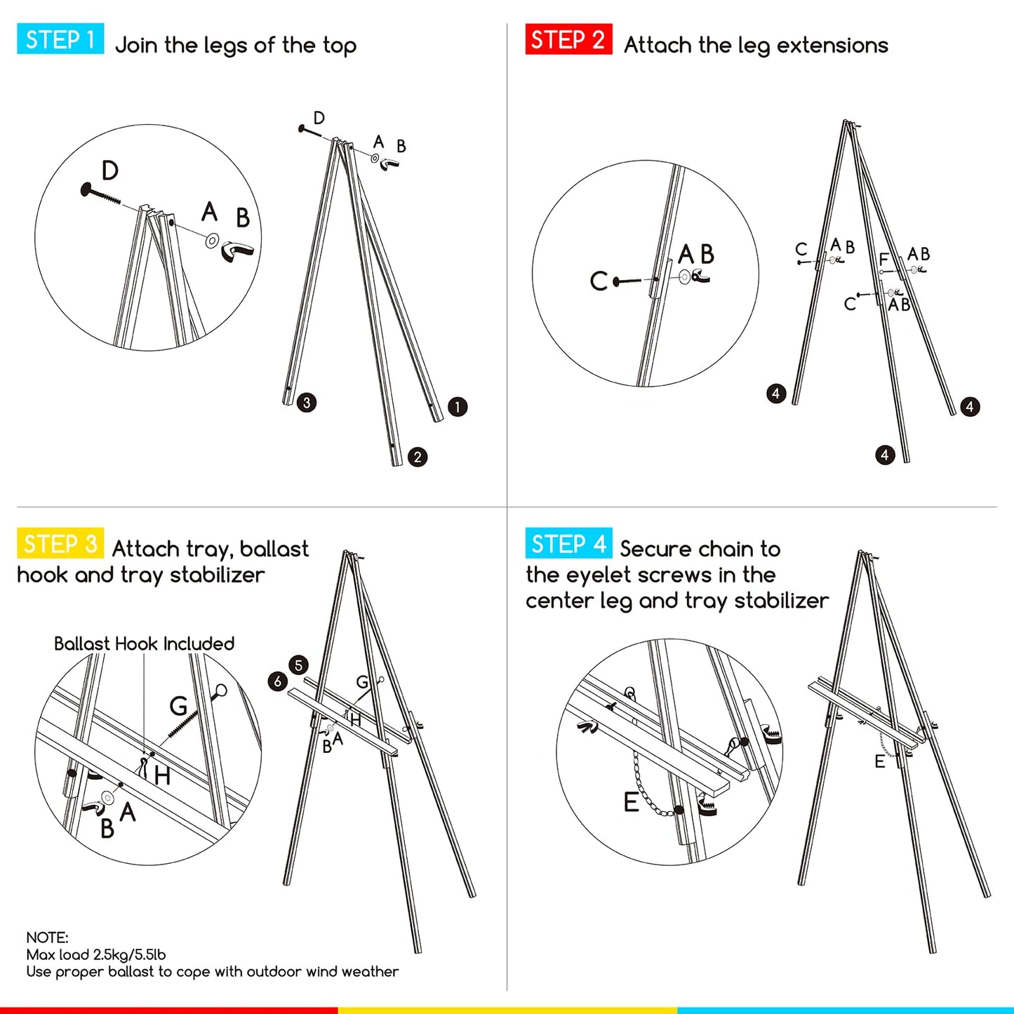 Beech Wood Display Easel – Lightweight Folding Tripod Stand for Canvas, Signs & Presentations | 64" Artist & Event Easel
