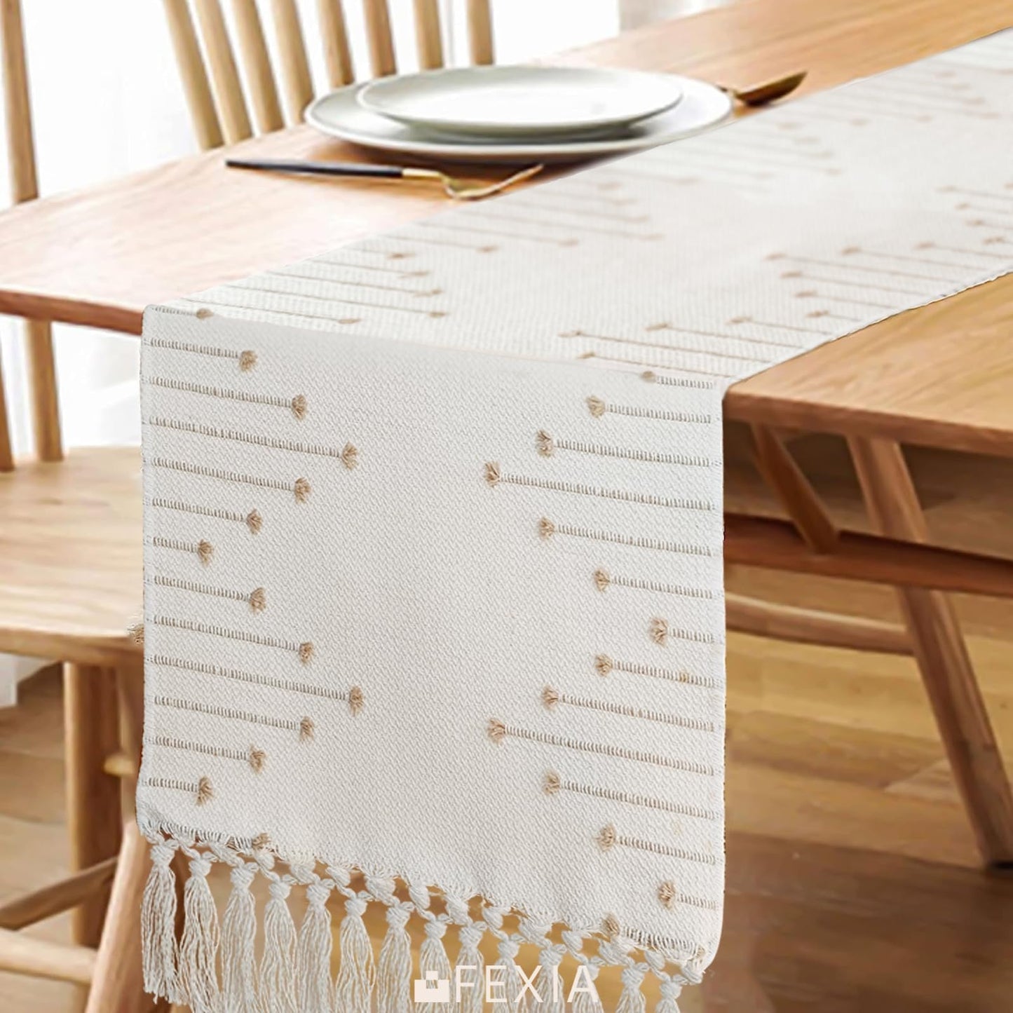 Boho Macrame Table Runner - Rustic Farmhouse Decor for Dining, Events & Holidays