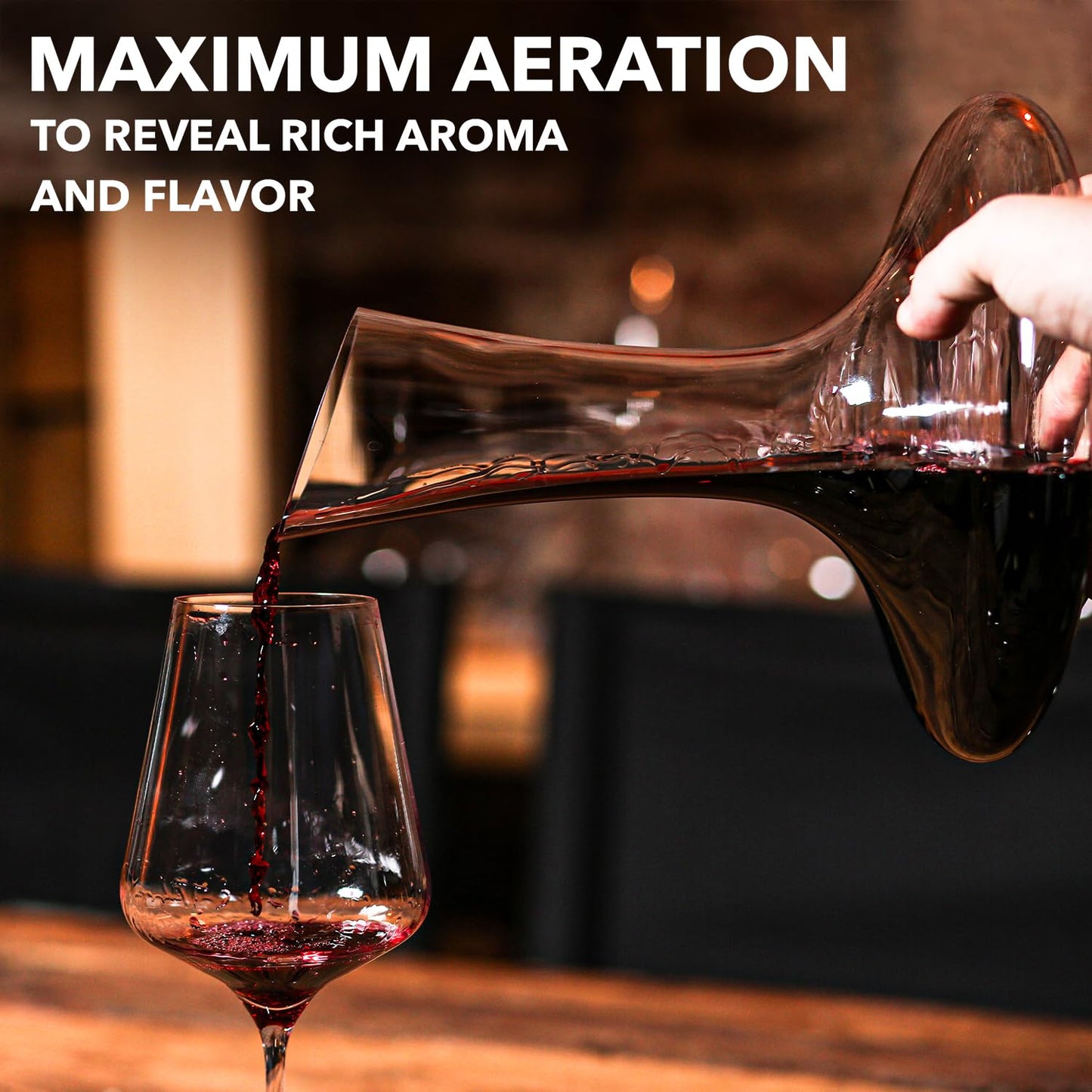 Crystal Wine Decanter - Red Wine Carafe with Aerator – 750ML