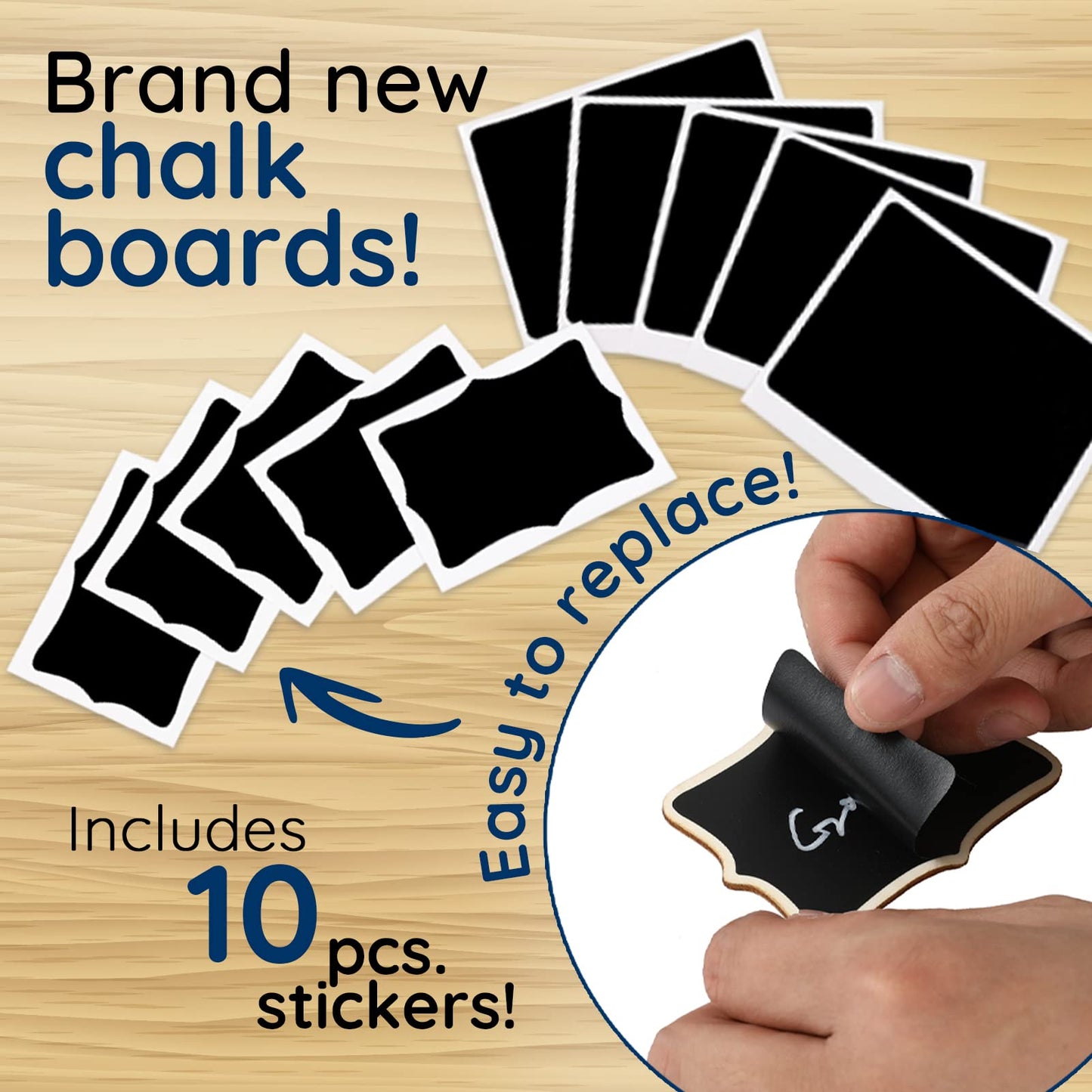 Mini Chalkboard Signs with Stands – 20-Piece Set