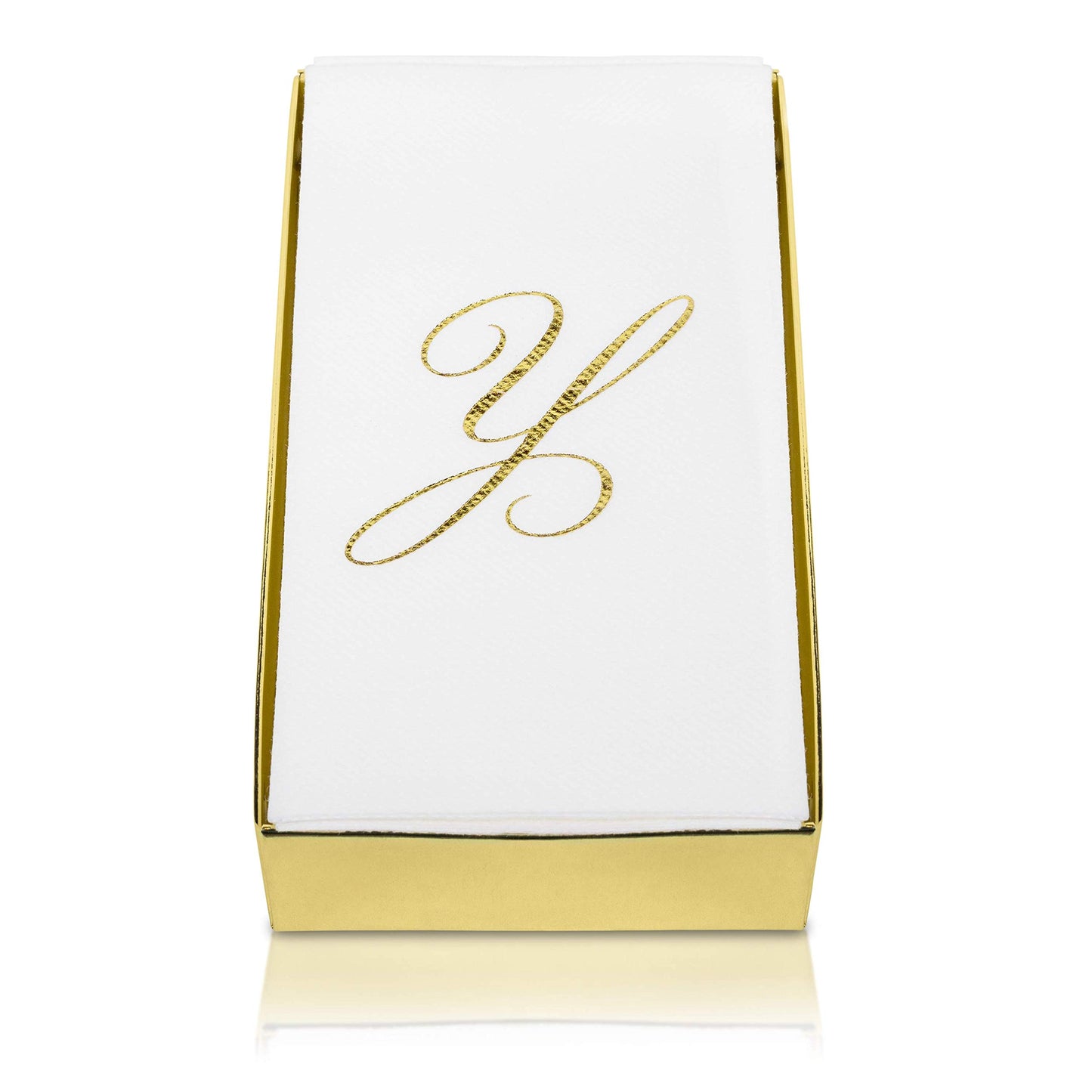 Monogrammed Disposable Napkins – Linen-Feel Paper Guest Hand | Gold or Silver Letter