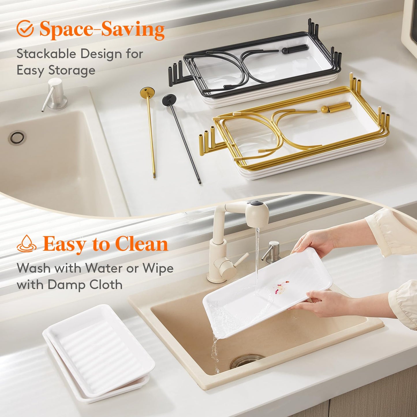 Clear Plastic Serving Tray – BPA-Free Shatterproof PET Dessert Stand for Parties, Weddings & Events | Space-Saving Display with Non-Slip Base