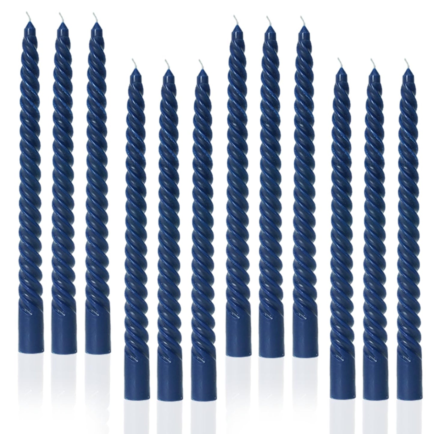 Handmade Spiral Taper Candles – 10" Unscented, Dripless (Set of 4)