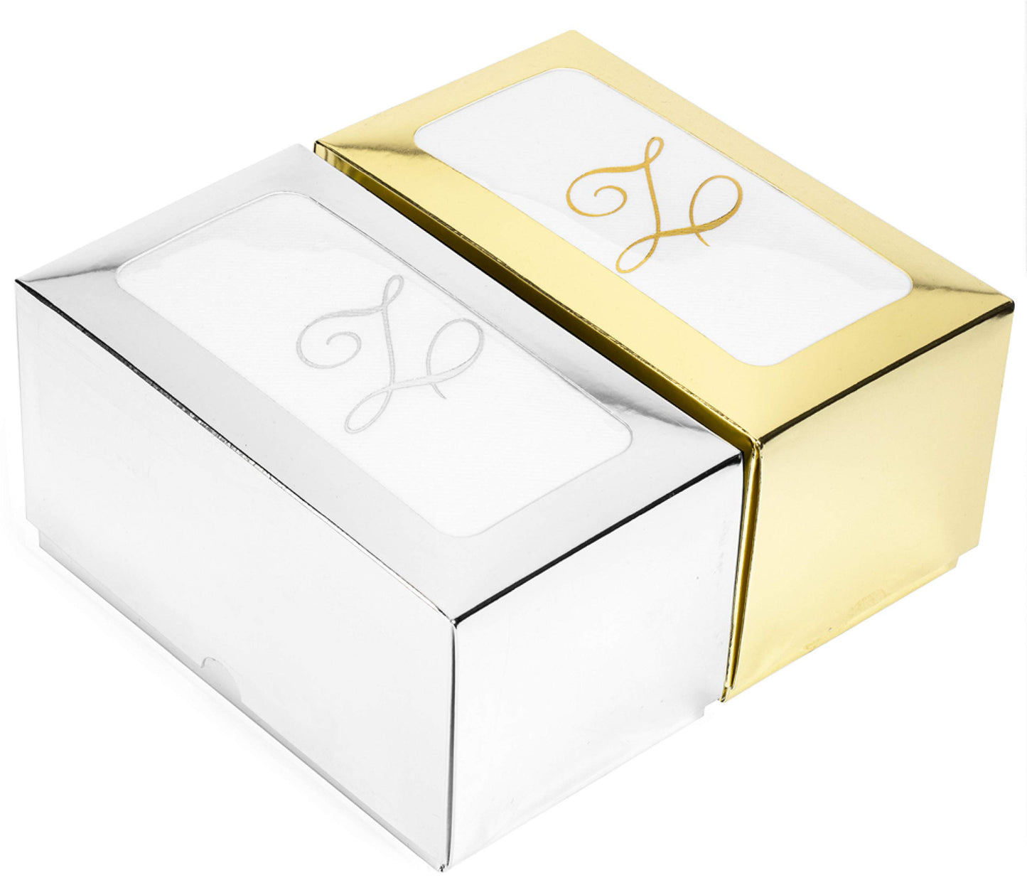 Monogrammed Disposable Napkins – Linen-Feel Paper Guest Hand | Gold or Silver Letter