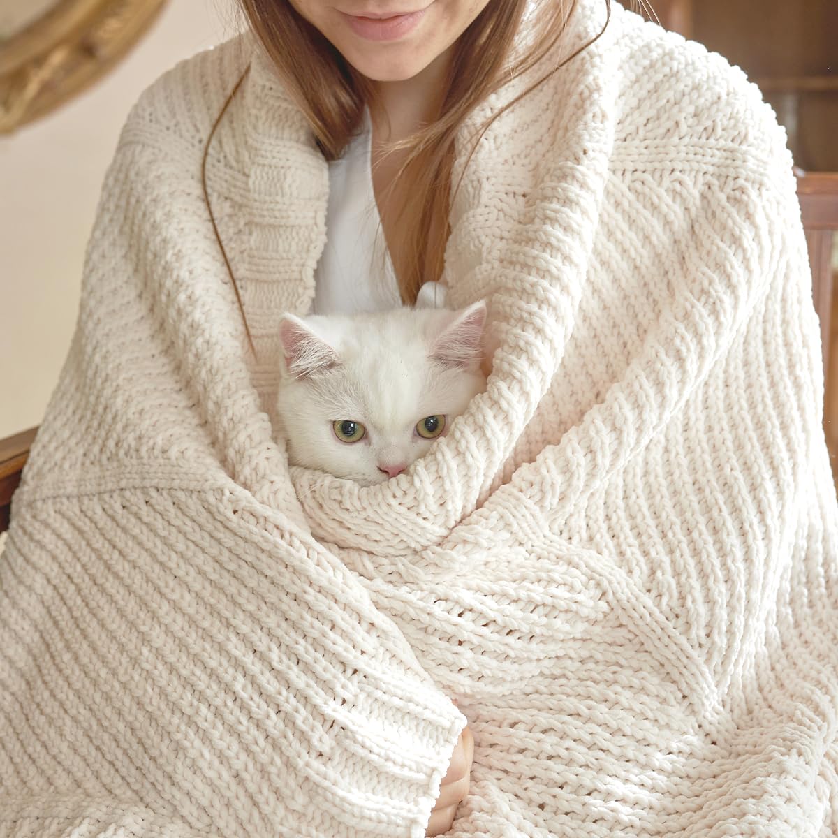 Home Chunky Knit Throw Blanket