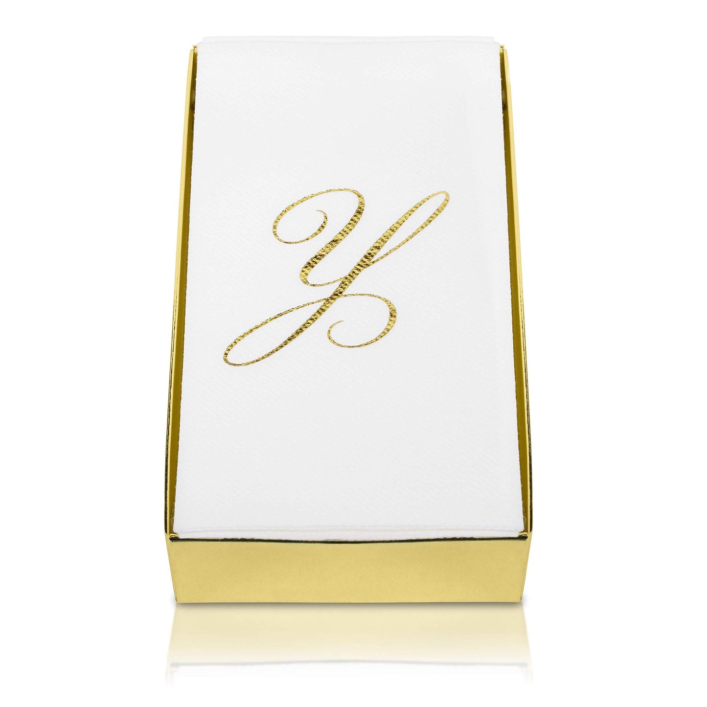 Monogrammed Disposable Napkins – Linen-Feel Paper Guest Hand | Gold or Silver Letter