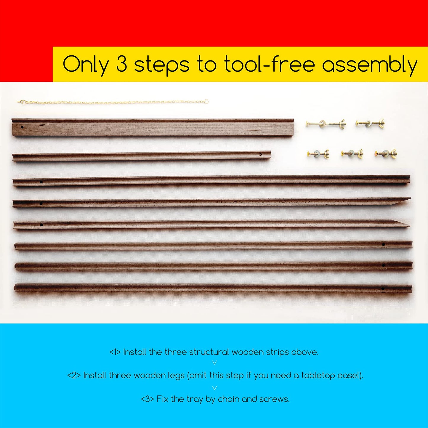 Beech Wood Display Easel – Lightweight Folding Tripod Stand for Canvas, Signs & Presentations | 64" Artist & Event Easel