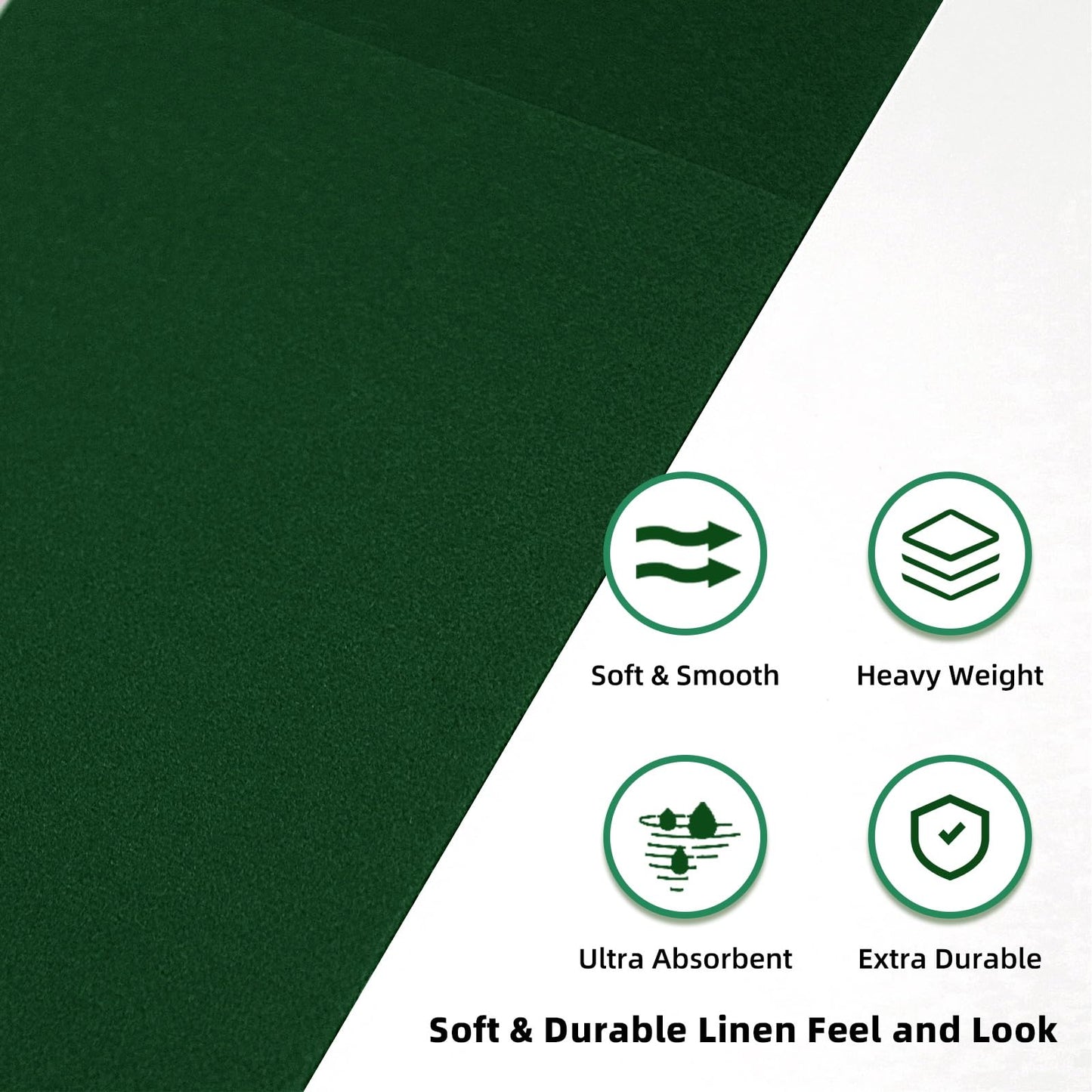 Solid Color Pocket Napkins – 50-Pack Linen-Like Paper Napkins with Silverware Pocket | Soft, Absorbent & Elegant for Dining, Weddings, and Events - Matcha Green