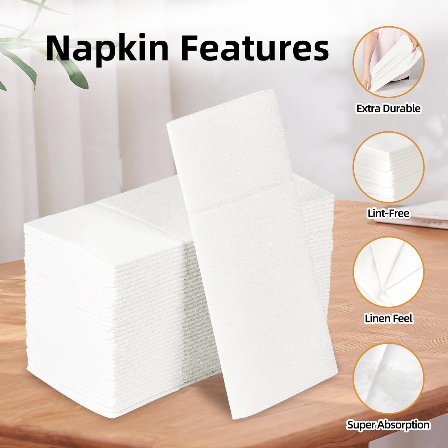 Solid Color Pocket Napkins – 50-Pack Linen-Like Paper Napkins with Silverware Pocket | Soft, Absorbent & Elegant for Dining, Weddings, and Events - Matcha Green