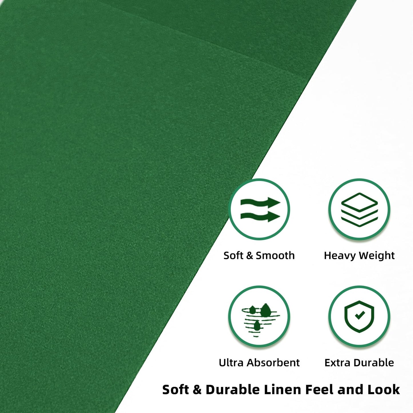 Solid Color Pocket Napkins – 50-Pack Linen-Like Paper Napkins with Silverware Pocket | Soft, Absorbent & Elegant for Dining, Weddings, and Events - Matcha Green