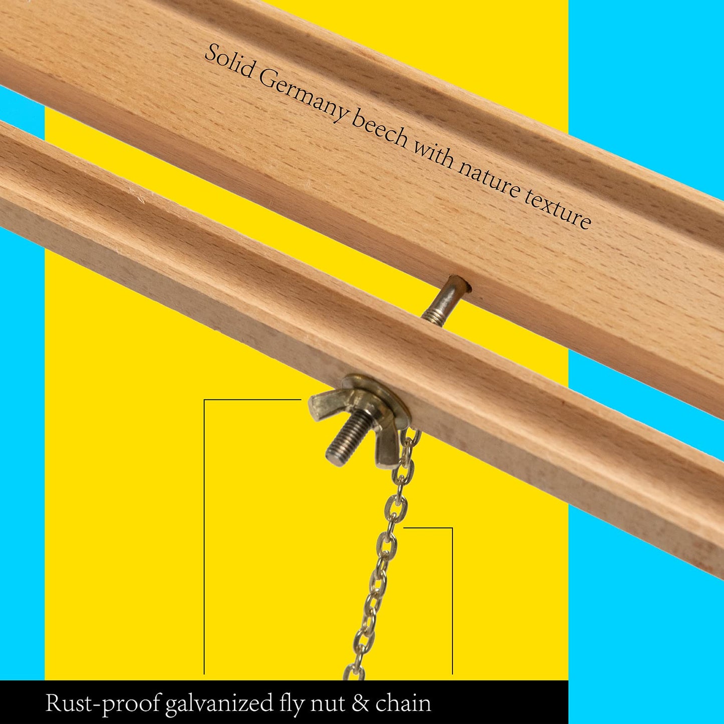 Beech Wood Display Easel – Lightweight Folding Tripod Stand for Canvas, Signs & Presentations | 64" Artist & Event Easel