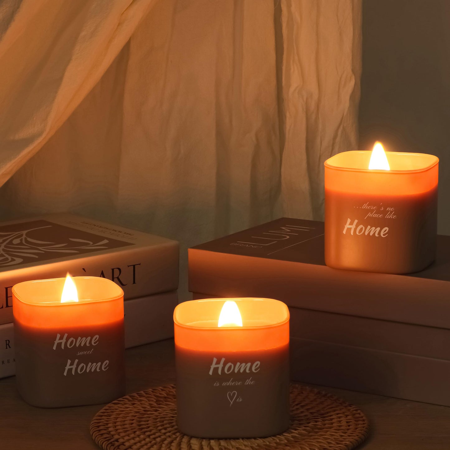 Luxury Scented Soy Candle Set – Canadian Cedar, Black Amber & Sandalwood (3-Pack)