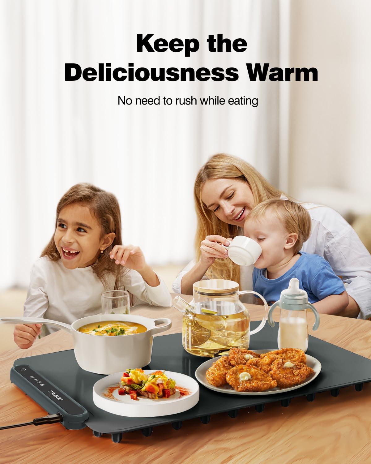 Electric Silicone Food Warmer Mat – Heating Tray for Buffet, Parties & Kitchen Use | Waterproof, Rollable & Easy to Clean