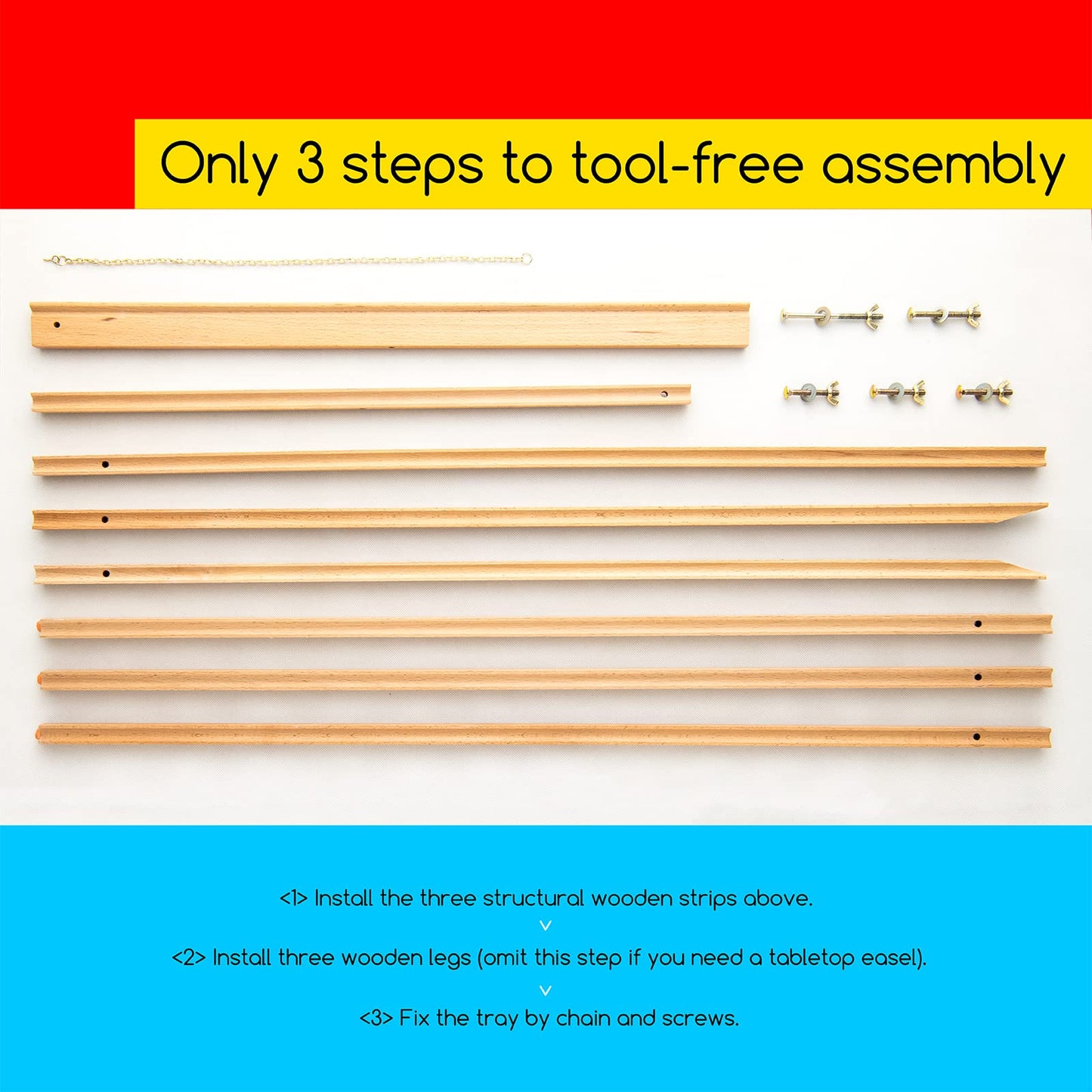 Beech Wood Display Easel – Lightweight Folding Tripod Stand for Canvas, Signs & Presentations | 64" Artist & Event Easel