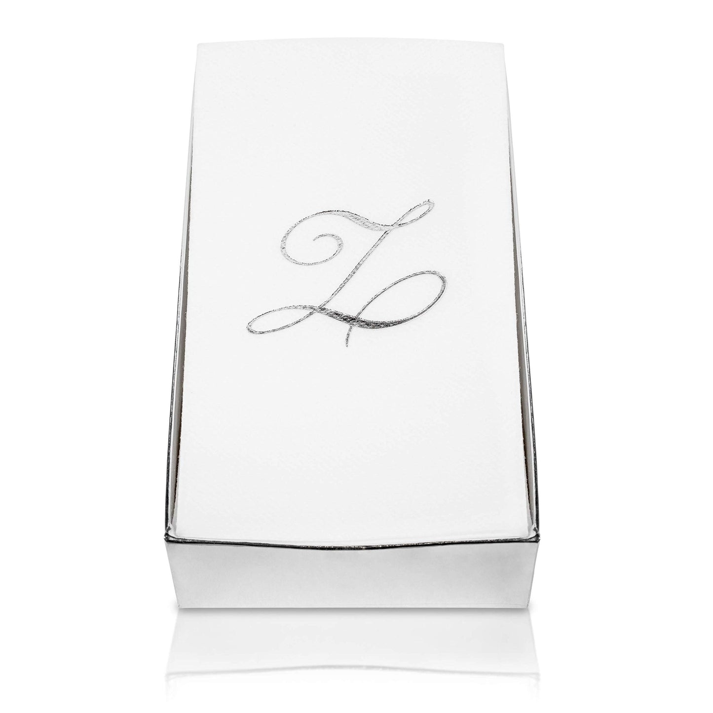 Monogrammed Disposable Napkins – Linen-Feel Paper Guest Hand | Gold or Silver Letter