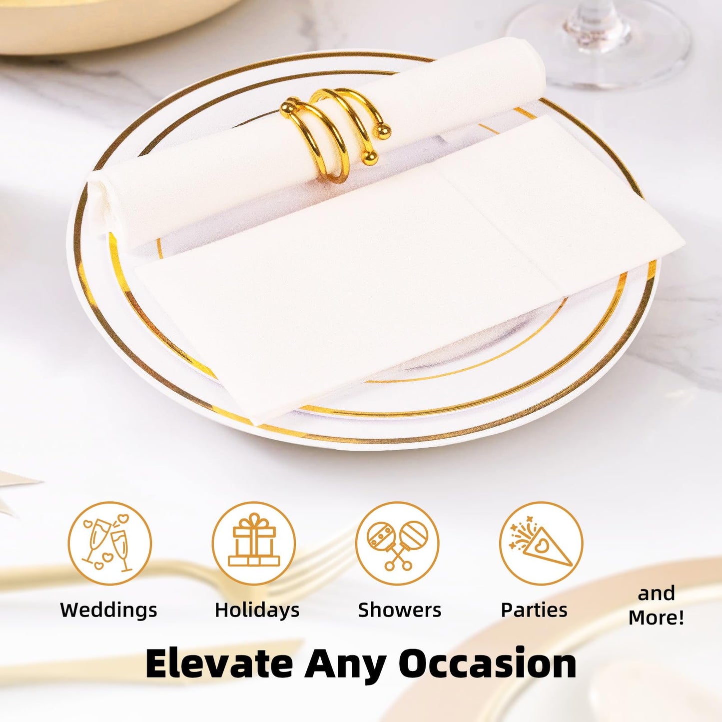 Solid Color Pocket Napkins – 50-Pack Linen-Like Paper Napkins with Silverware Pocket | Soft, Absorbent & Elegant for Dining, Weddings, and Events - Matcha Green