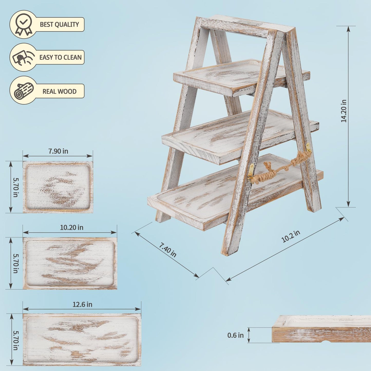 Rustic 3-Tier Wooden Cupcake Stand – Paulownia Wood Dessert Display Tower for Parties, Weddings, Events & Home Entertaining