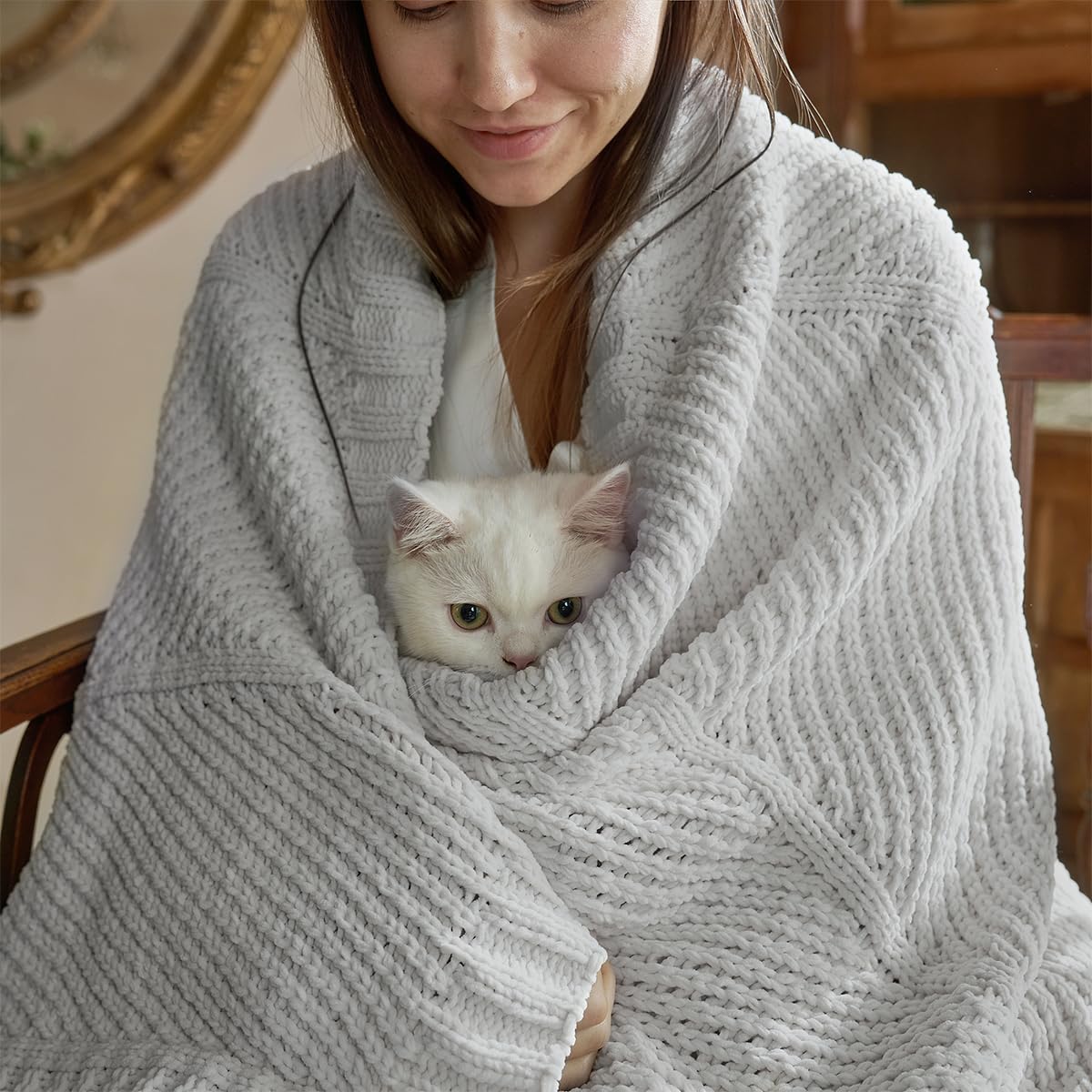 Home Chunky Knit Throw Blanket