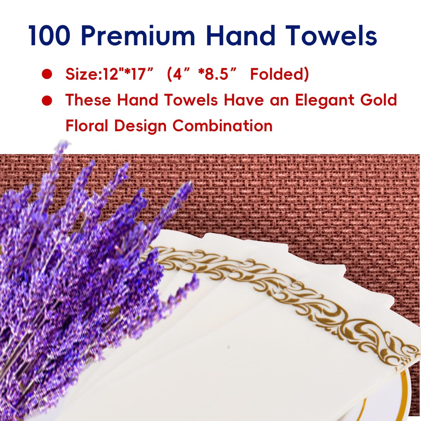 Luxury Disposable Hand Towels – Linen-Feel Paper Guest Napkins for Guest at Weddings, Dinner Parties & Events | Pack of 100