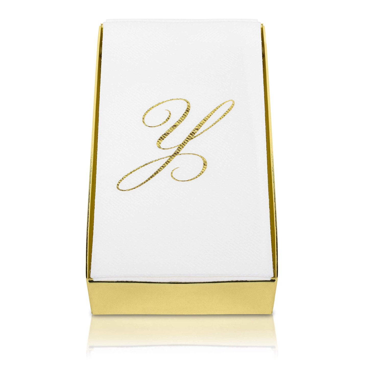Monogrammed Disposable Napkins – Linen-Feel Paper Guest Hand | Gold or Silver Letter