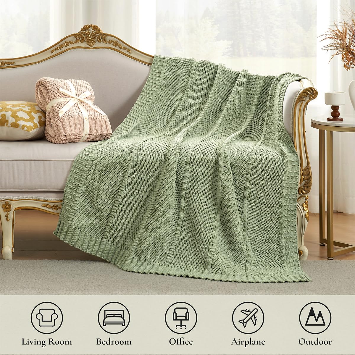 Home Chunky Knit Throw Blanket